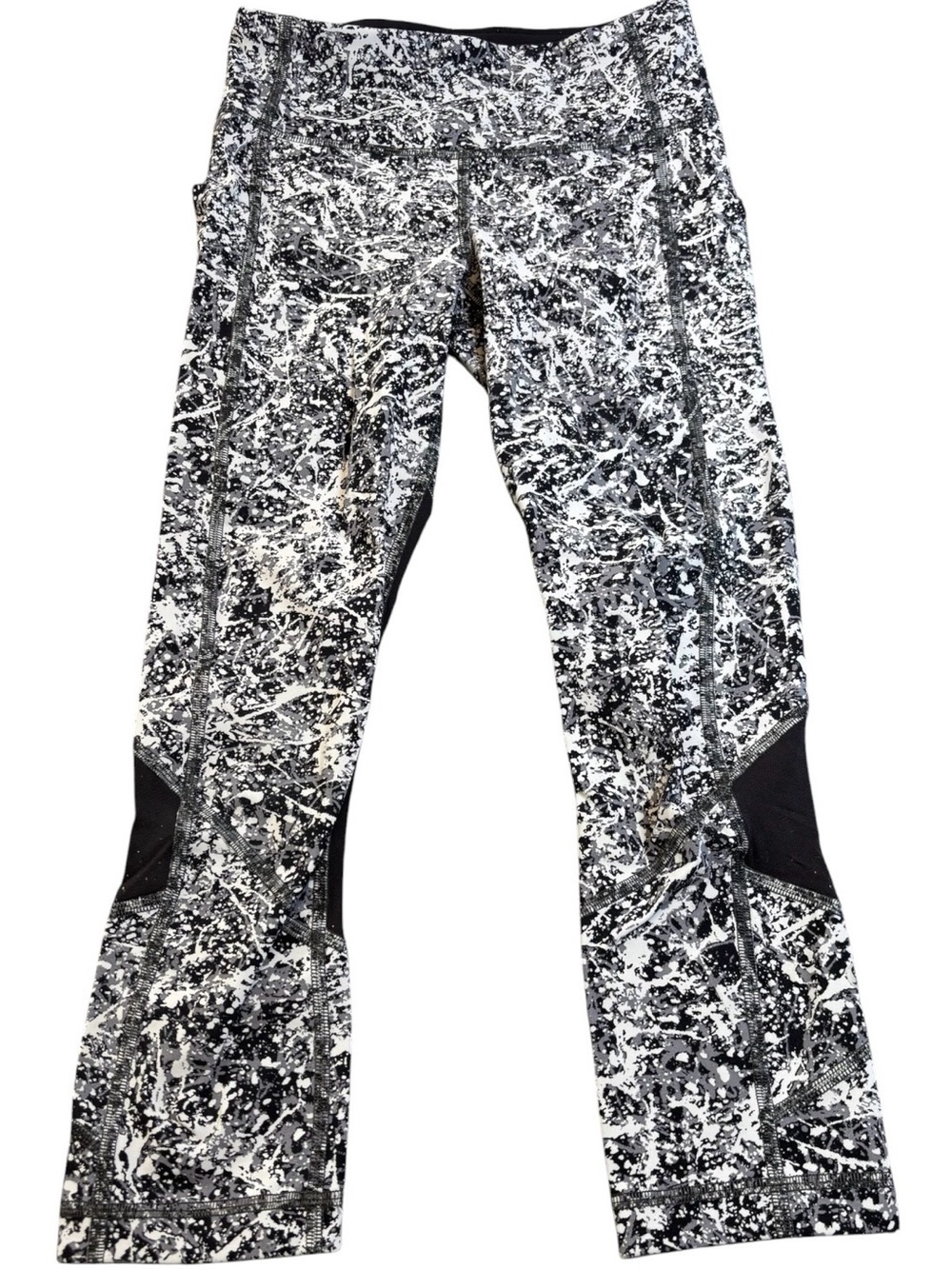 Lululemon Pace Rival Crop 22" Leggings Paint Splash Silver Multi Black Sz 2 - Picture 6 of 14